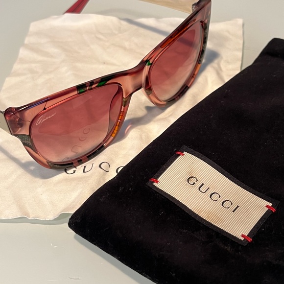 Gucci Flora Pink Cat Eye Sunglasses Gradient Lens,  Cloth, Bag Luxury Designer main image 8